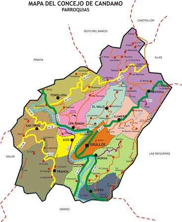 Mapa del Concejo de Candamo